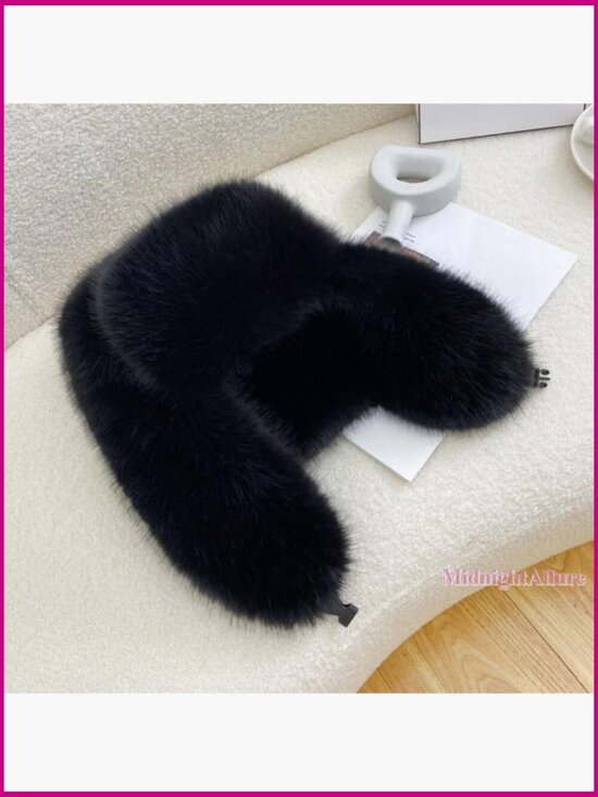 Faux Fur Trapper Hat with Earmuffs for Winter Warmth